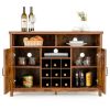 Rustic Brown Detachable 9 Bottle Wine Rack Kitchen Buffet Storage Cabinet