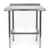 Heavy Duty 30 x 24 inch Stainless Steel Restaurant Kitchen Prep Work Table with Backsplash