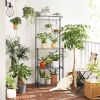 Heavy Duty Black Metal Kitchen Dining Bakers Rack Microwave Stand Plant Stand