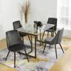 Modern 47-inch x 31-inch Tempered Glass Top Dining Table with Gold Metal Frame