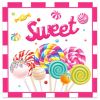 Lollipop Sweet Paper Plates Disposable Colorful Candy Party Supplies Happy Birthday Parties Festival Tableware Kit Serves 8 Guests for Kid Dinner Plat