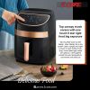 Hot Air Fryer Oven 3.2 QT Pot Quarts Electric Oil Less 1400W Touch Screen Airfryer 5 Core AF 320