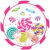 Lollipop Sweet Paper Plates Disposable Colorful Candy Party Supplies Happy Birthday Parties Festival Tableware Kit Serves 8 Guests for Kid Dinner Plat