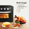 Simple Deluxe Air Fryer Oven; Toaster Oven Air Fryer Combo; Family Size Air Fryer Oven; 6 Accessories Included ; 25L Large Capacity; Black/ Matte Stai