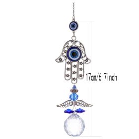 1pc Crystal Sun Catchers, Blue Butterfly Evil Eye Suncatcher Indoor Window With Prism Ball, Sunlight Rainbow Maker Good Luck Hanging Crystals Ornament (Style: Palm)