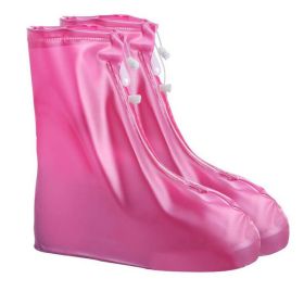 1pc Reusable Men And Women Rain Boots Cover Anti-Slip Wear-resistant Protective Cover Waterproof Layer (Color: B Red, size: L(39-40))