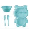 1pc Bear Shaped Dinner Plate Set; Kitchen Multi-functional Small Plaid Fruit Salad Plate