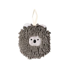 1pc Hand Towel Ball; Cartoon Hanging Towel; Quick Drying; Kitchen And Bathroom; Chenille Lovely Rag; Thickened Towel 6.69"âˆšÃ³6.69" (Color: Koala)