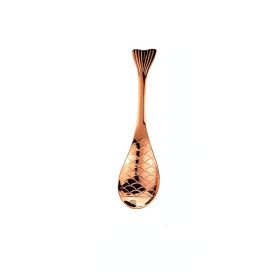 1pc Fish Shape Spoon; Creative Stainless Steel Household Soup Spoon; Teaspoon; Drink Mixing Spoon; Soup Spoon For Home Kitchen Restaurant (Color: Rose Golden, size: 6.7inch)