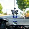 1pc Blue Butterfly Evil Eye Crystal Sun Catcher - Indoor Window Suncatcher with Prism Ball - Rainbow Maker for Good Luck and Hanging Ornament for Home