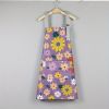 1pc Oil-proof And Waterproof Apron; Floral Pattern Kitchen Cooking Apron With Pocket